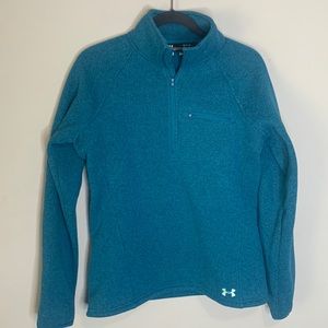 Under armor teal blue green 1/4 zip sweatshirt S